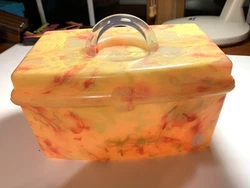 Caboodles orange & yellow marbled makeup case. Looks like sunshine! Case is missing the tray. Caboodle sticker is...