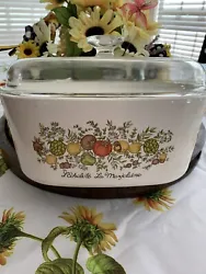 EXTREMELY RARE VINTAGE CorningWare 5 liter A-5-B Spice Of Life L’Echalote La Marjolaine w/glass lid A 12 C. Excellent...