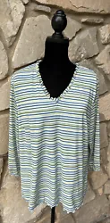 Blue Green Yellow and White Striped. Length 27