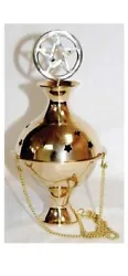 This brass incense censer is intended for use with granular incense with a charcoal burning base. 7