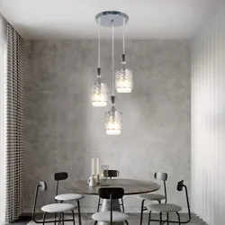 Irradiation area: 15-30m². Modern Petal Ceiling Light Pendant Lamp Dining Room Chandelier Fixture sliver US....