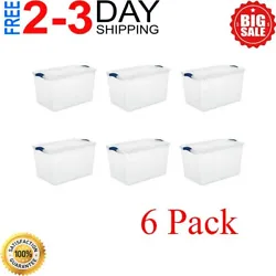 Keep your space organized with the versatile Sterilite 66 Quart Latch Box, featuring secure latches that keep the lid...
