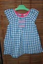 ADORABLE BLUE GINGHAM, CHEVRON PATTERN SMOCKING ON FRONT. I list for all season, buy for a gift or for a following...