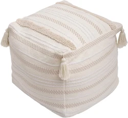Unstuffed square pouf: Modern invisible zipper design, convenient to fill, how to fill your pouf easily by yourself...