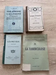 Lot De Livres Anciens Scolaires: Langue Française, La Tuberculose, Géométrie ….