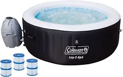 The hot tub inflates within minutes and the rapid heating system quickly heats the water up to a soothing 104 degrees...