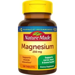 Nature Made Magnesium is designed to help promote healthy nerve and muscle function in the body. Magnesium is also...