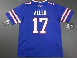 Player: Josh Allen #17. Team: Buffalo Bills. Color: Blue.