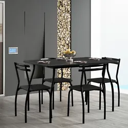 Color: Black  Material: MDF+ PVC+ Steel  Dimension of table: 42