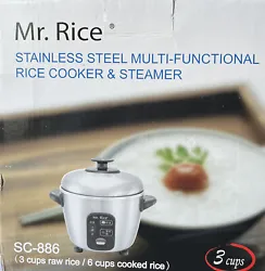 Sunpentown SPT Rice Cooker/Steamer 3 Cups Stainless Steel - SC-886.