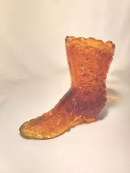 This is a GORGEOUS Vintage Fenton Victorian art glass boot. The dimensions are 4 and a 1/2 inches tall by 4 and a 1/2...