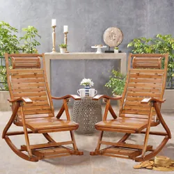 3-in-1 Adirondack Chair Foldable/Wooden Rocking Chairs/Sun Lounger Chairs & Recliners Outdoor Folding Rocker Made of...