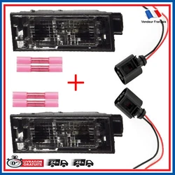CE KIT EST POUR 2 ECLAIRAGE DE PLAQUE. Ce kit de réparation comprends 2 connecteur ET 2 broches et 2 fils denviron...