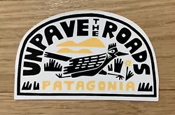 Authentic Patagonia Stores Unpave the Roads Bird Sticker!Sticker measurements: 2.25” x 3.5”Please reach out with...