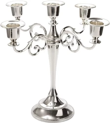 The tall candlestick holder will allow you to provide a perfect amount of light illumination from the 5 candles. Silver...
