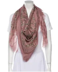 From the summer 2016 collection by alessandro michele pink taupe olive brown Gucci silk blend scarfWorn once and...