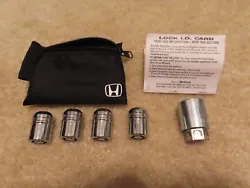 OEM HONDA WHEEL LOCK KIT. IF YOU ARE PURCHASING THIS SET BECAUSE YOU LOST YOUR WHEEL LOCK KEY CHANCES ARE THESE WONT...