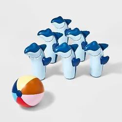 •7pc bowling game •Includes 6 sharks and 1 ball •Inflatable •Suggested for ages 3+  Description  Create a fun...