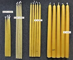 Smokeless and drip-less, when used properly. Yellow BEESWAX Taper CANDLES. Made of 100% all natural unbleached grade A,...