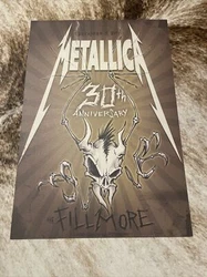 Metallica 30th Anniversary Gig Poster Fillmore Tony Squindo Concert Metal Thrash. In mint condition stored in poster...