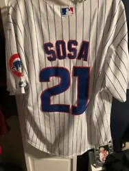 Large barely worn Majestic Sammy Sosa Cubs jersey in great condition. No stains. 