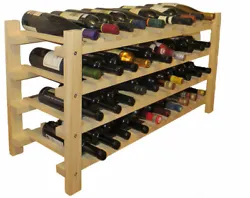 Holds up to 40 wine bottles per rack, 10 bottles x 4 rows. 37