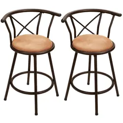 Adjustable bar stool, 360° Swivel Microfiber Cushioned Seat. Easy to assemble, hardware accessories included, 7