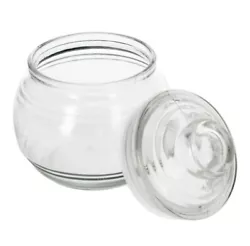 Lovely candy jars seal tight to keep the contents fresh. 4.25 x 3.25-in. jars with 3.5-in. openings have ribbed accents...