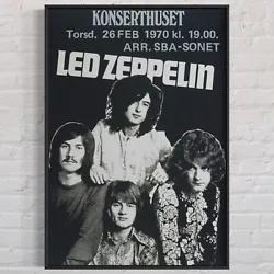 LED ZEPPELIN ‘Konserthuset’ Stockholm 1970 Concert Poster, 27”x39”. Poster measures 27 in. x 39 in.Printed in...
