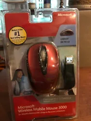RED/ Genuine Sealed OEM Microsoft Wireless Mobile Mouse 3000 (PC|Mac . USB) 4 Buttons. Condition is New. Shipped with...