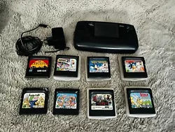 SEGA GAME GEAR Console + 8 Jeux : SONIC, HOOK , ASTERIX, LION KING, LEMMINGS. Objets d’occasion donc imperfections...