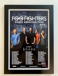 Foo Fighters 2015 Framed Concert Poster. This reproduction poster comes in a black wood frame with plexiglass.Finished...