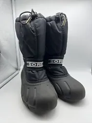 Sorel Cub Boots Kids 6 Black Winter Snow Waterproof Insulated Unisex Youth.