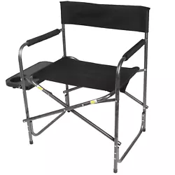 Direct yourself into the delightful seat of this Ozark Trail Directors Chair with Side Table. Comfort and ease of setup...