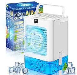】With a 700ml extra large sealed water tank, the personal air conditioner portable can work continuously for 6-8...