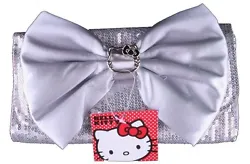 You will look fabulous carrying this Hello Kitty Clutches Silver Clutch featuring sequence throughout and an over-sized...