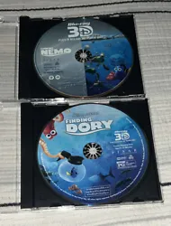 Finding Nemo & Finding Dory Blu-Ray 3D Lot Set 2 Discs Only Never Played Disney.Please see photos. Like new discs as is...