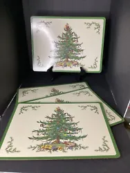 Spode Christmas Cork Backed Place Mats Four on SetGood Pre-Owned Condition Note: There is some wear on one mat-see...