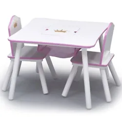 The Princess Crown Kids Chair Set and Table from Delta Children is fit for a fairytale. DURABLE CONSTRUCTION: Made of...