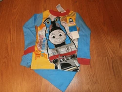 It is blue with a great image of Thomas on the front. The pajama bottoms are solid blue.