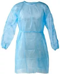 Disposable non-woven isolation gown with elastic cuffs. They are 100% latex free and are made with soft, smooth to the...