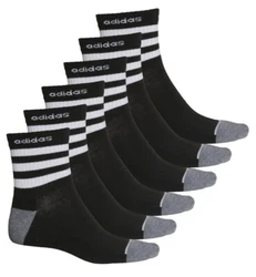 6 PAIRS ADIDAS AEROREADY MEN QUARTER CREW CUSHIONED BLACK SOCKS SIZELARGE 6-12Condition is “New with Tag”Shipped...