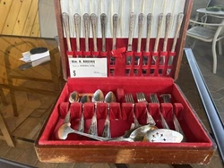 Great Grandmas silverware set. Some oddball pieces that don’t go with original set please review all pics. Sorry no...