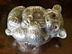 Bear Cub Cast Aluminum Paperweight. Arthur Court. Signed, stamped 1992.