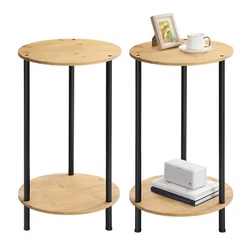 【Multi-Use】The small round table can be used as a sofa side table, bedside table, coffee table, accent table,...