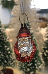 This listing is for a vintage tiny Santa glass Christmas ornament GERMANY. It is in good condition and has part of the...