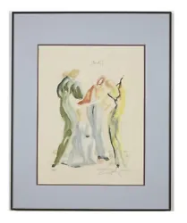 The watercolor is intact and has not lost its liveliness. Signed by the artist and initialed EA.