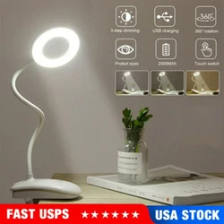 Best Gift for kids & bookworms. USB Powered & Flexible Gooseneck :360° adjustable gooseneck & ring light design,...