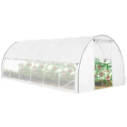 La serre tunnel de jardin 18 m² protégera à la fois vos plantations des nuisibles, de la pluie et du froid.