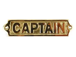 New wall plaque. Solid Brass Captain Sign #BB1102. Made of solid brass. Polished finish.